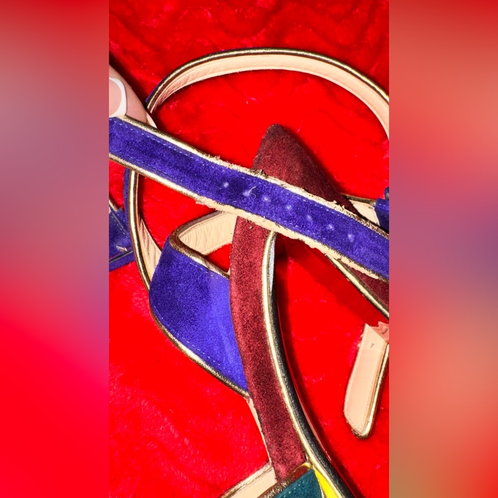 Christian Louboutin Multicolor Suede Platform Heels - Picture 7 of 10